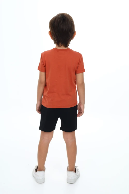 Palmiyeli Dino Baskılı Şortlu Takım 73305