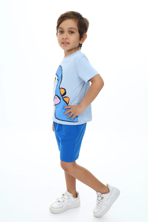 Palmiyeli Dino Baskılı Şortlu Takım 73305