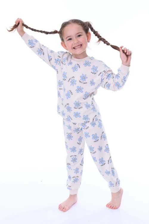 Papatya Desenli Kız Çocuk Pijama Takımı 31203