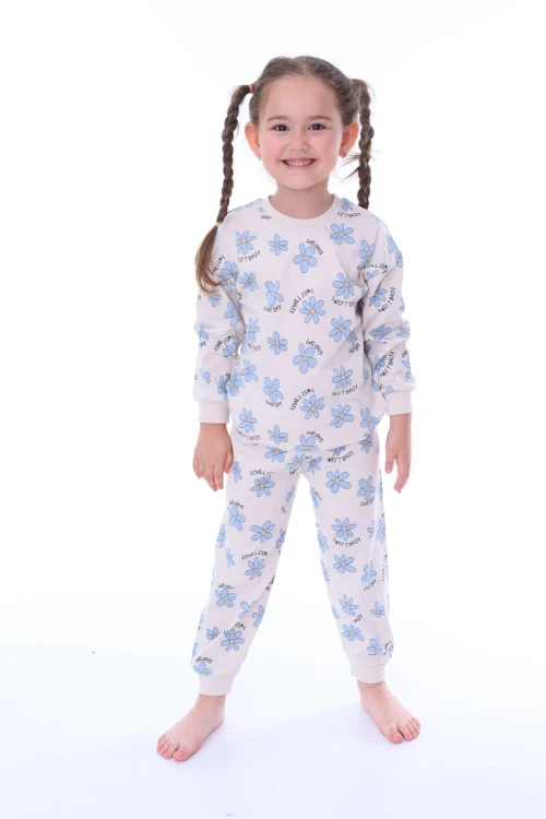 Papatya Desenli Kız Çocuk Pijama Takımı 31203