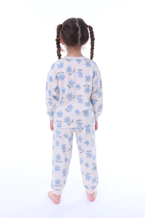 Papatya Desenli Kız Çocuk Pijama Takımı 31203