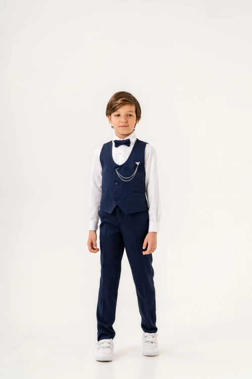 Papyonlu Armalı Yelekli Takım Elbise 3002