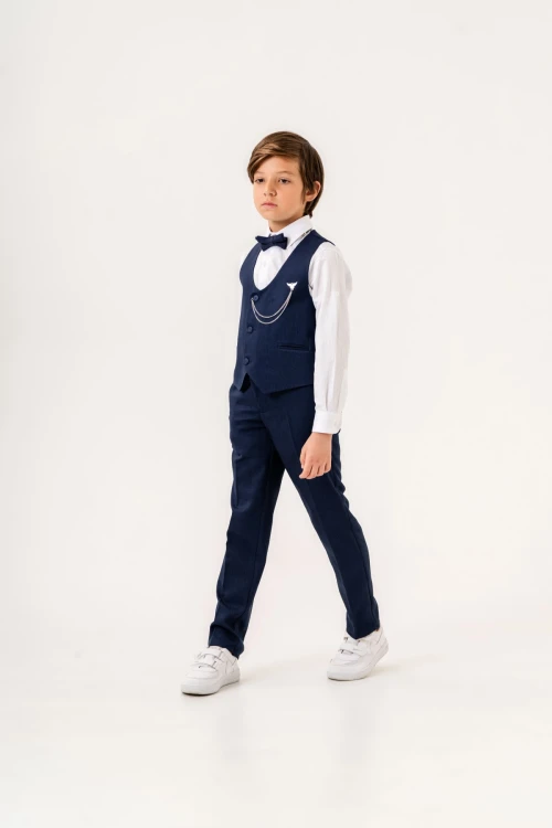 Papyonlu Armalı Yelekli Takım Elbise 3002