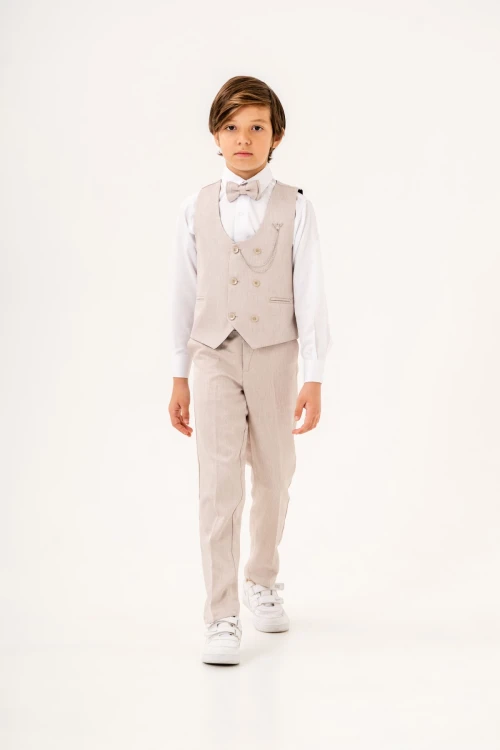 Papyonlu Armalı Yelekli Takım Elbise 3048