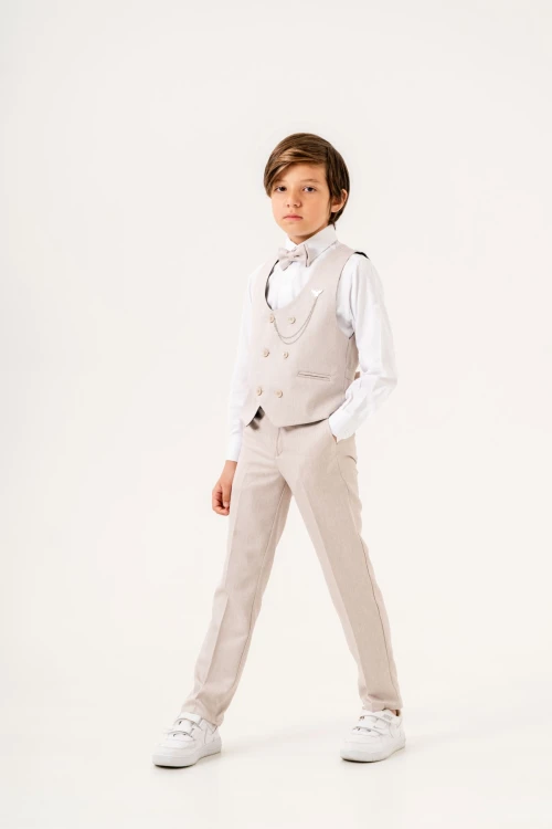 Papyonlu Armalı Yelekli Takım Elbise 3048