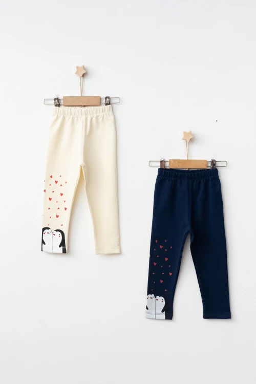 Penguen Baskılı 2li Tayt 54874