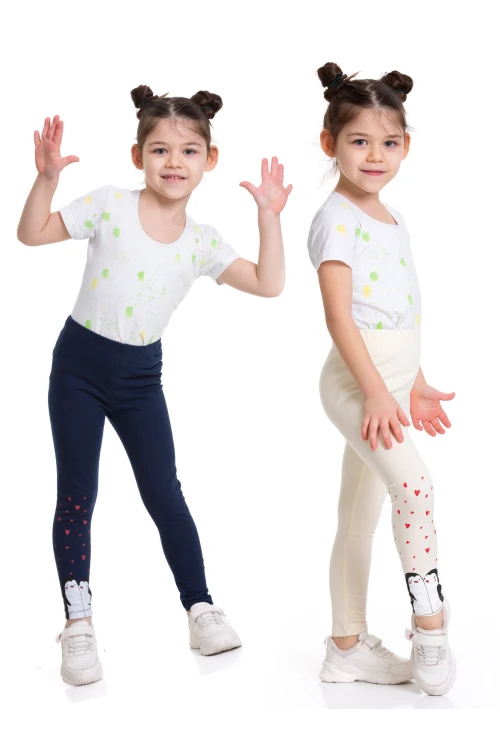 Penguen Baskılı 2li Tayt 54874