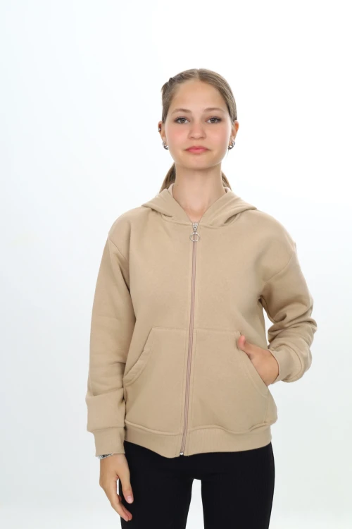 Sırt Baskılı Kız Çocuk Hırka 7178