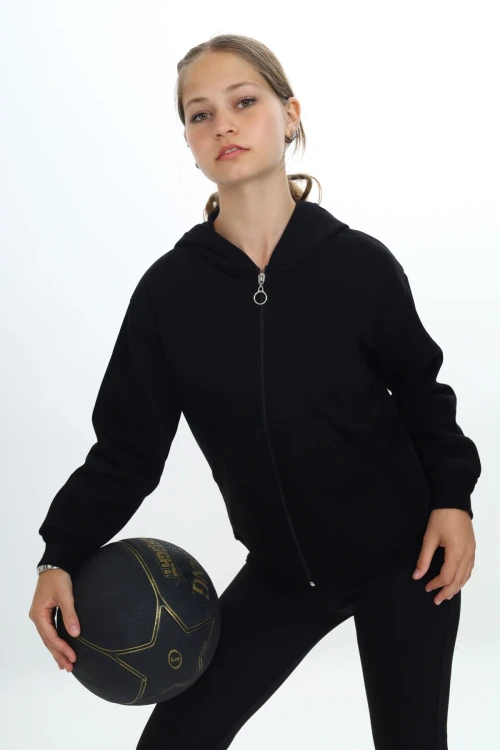 Sırt Baskılı Kız Çocuk Hırka 7178