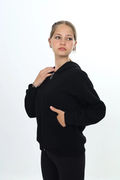 Sırt Baskılı Kız Çocuk Hırka 7178