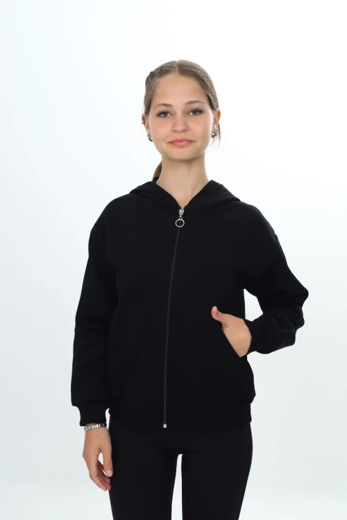 Sırt Baskılı Kız Çocuk Hırka 7178