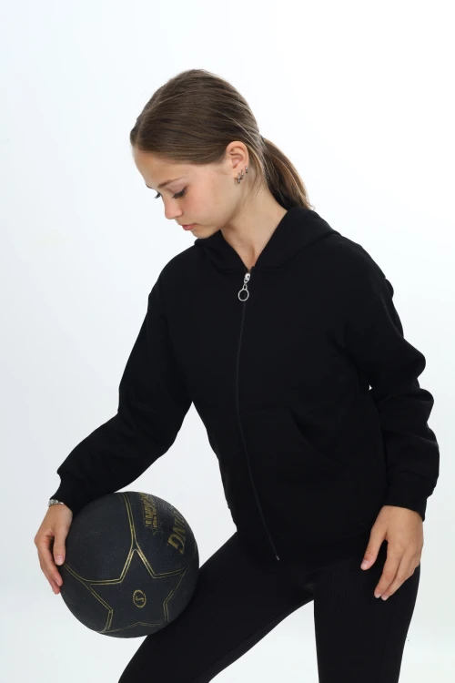 Sırt Baskılı Kız Çocuk Hırka 7178