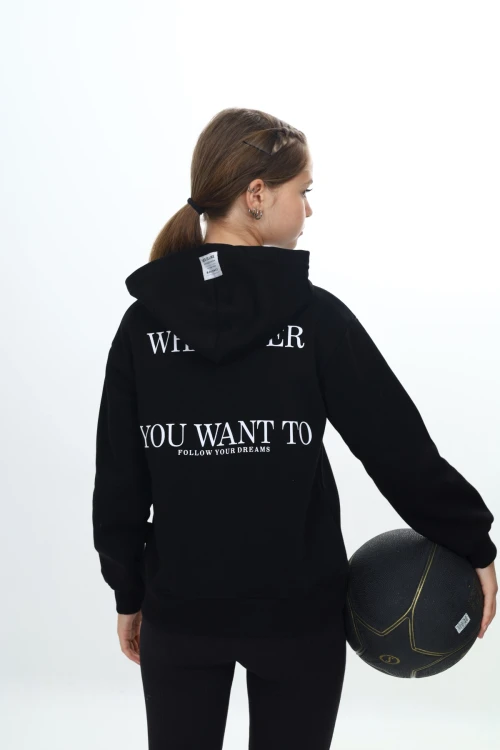 Sırt Baskılı Kız Çocuk Hırka 7178