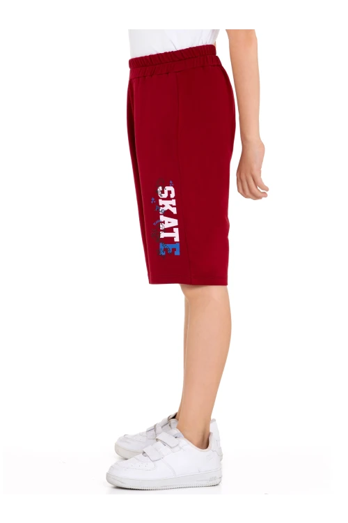 Skate Baskılı Kargo Cepli Erkek Çocuk Şort 73653