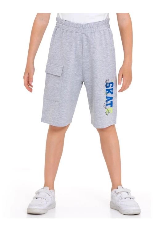 Skate Baskılı Kargo Cepli Erkek Çocuk Şort 73653