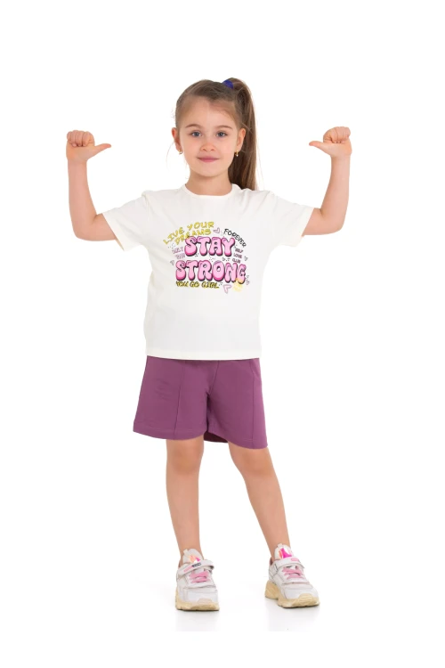 Stay Strong Baskılı Şortlu Takım 73204