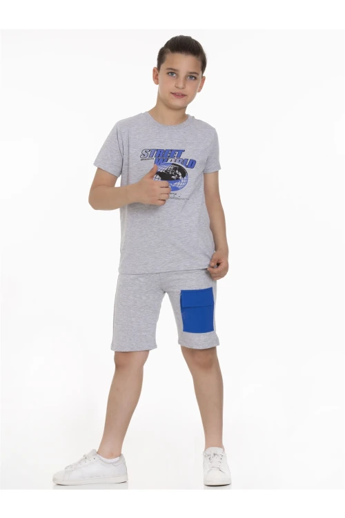 Street World Baskılı Şortlu Takım 63402