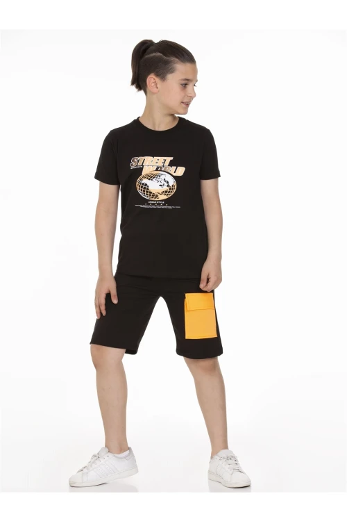 Street World Baskılı Şortlu Takım 63402