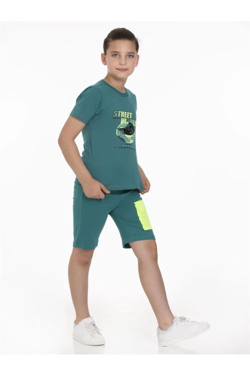 Street World Baskılı Şortlu Takım 63402