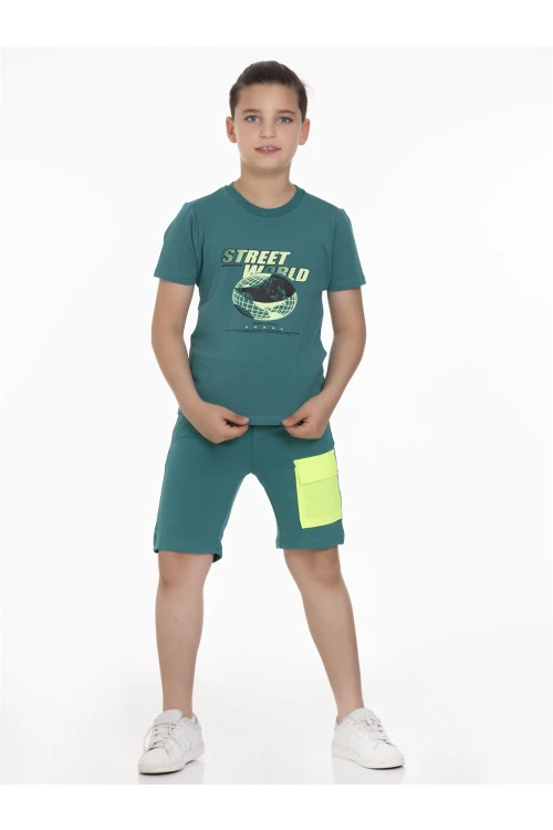 Street World Baskılı Şortlu Takım 63402