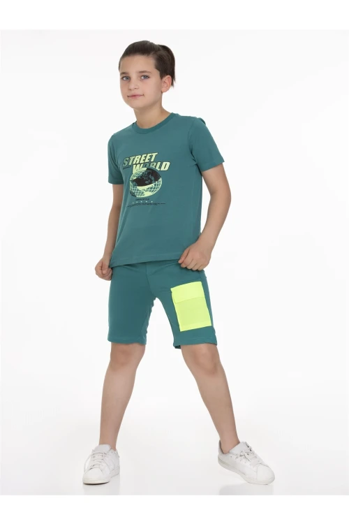 Street World Baskılı Şortlu Takım 63402
