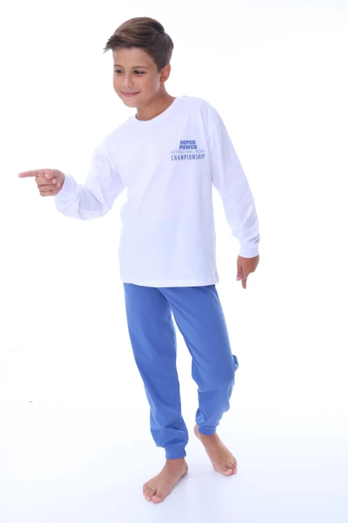 Super Power Baskılı Erkek Çocuk Pijama Takımı 36203