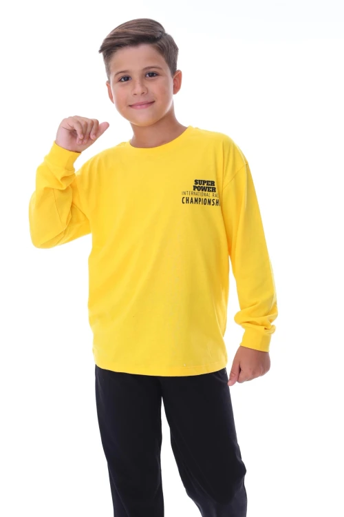 Super Power Baskılı Erkek Çocuk Pijama Takımı 36203