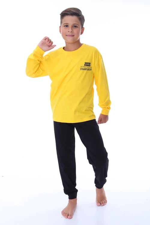 Super Power Baskılı Erkek Çocuk Pijama Takımı 36203