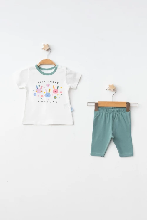 Tavşan Baskılı Taytlı Bebek Takım 2002