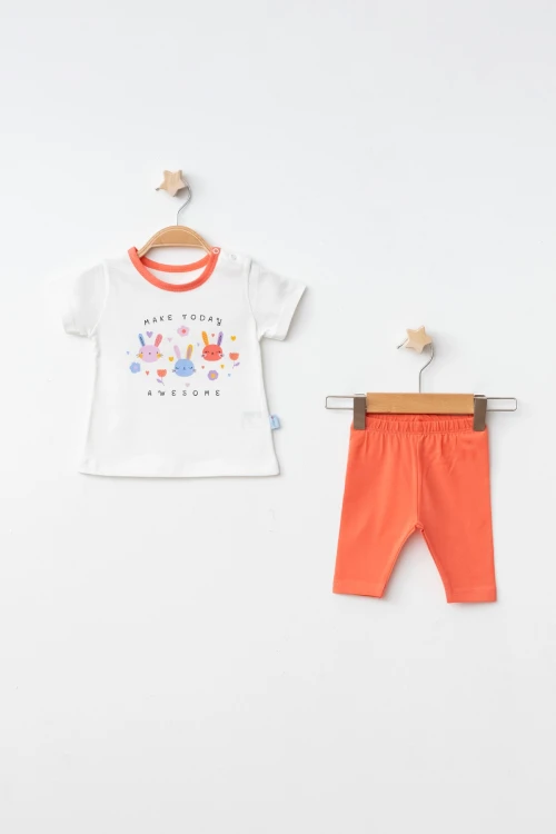 Tavşan Baskılı Taytlı Bebek Takım 2002