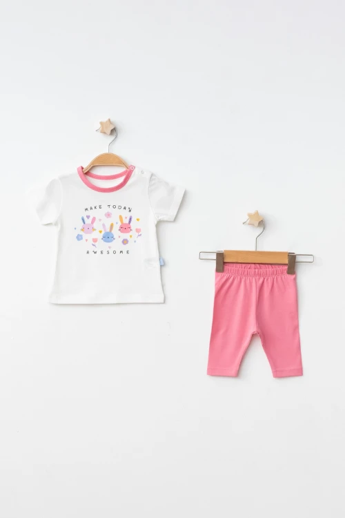 Tavşan Baskılı Taytlı Bebek Takım 2002