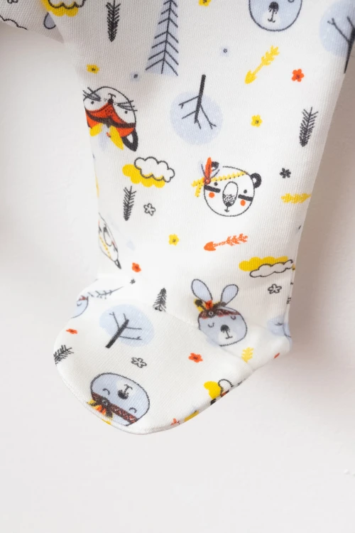 Tavşan Desenli Erkek Bebek Verev Tulum 1004