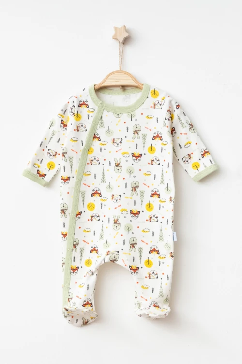 Tavşan Desenli Erkek Bebek Verev Tulum 1004