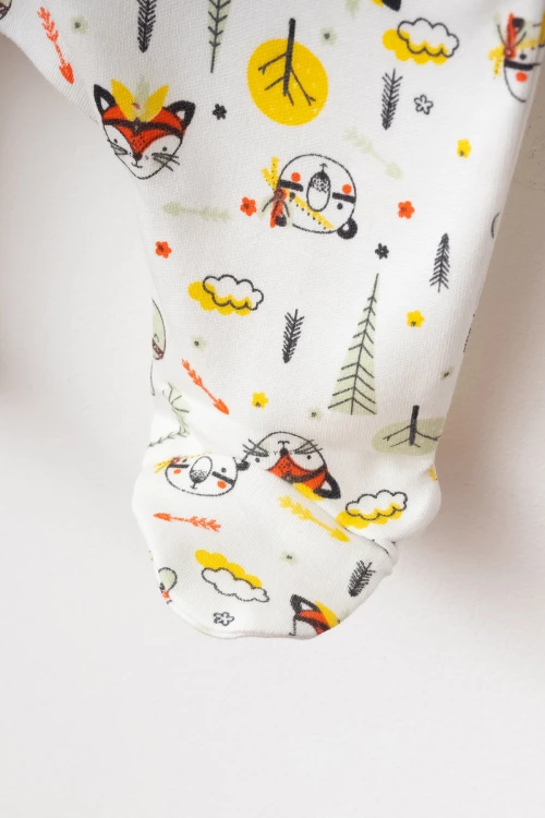 Tavşan Desenli Erkek Bebek Verev Tulum 1004