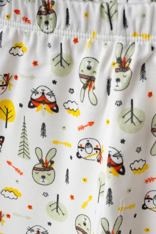 Tilki Tavşan Desenli Kısa Kol Pijama Takımı 54214