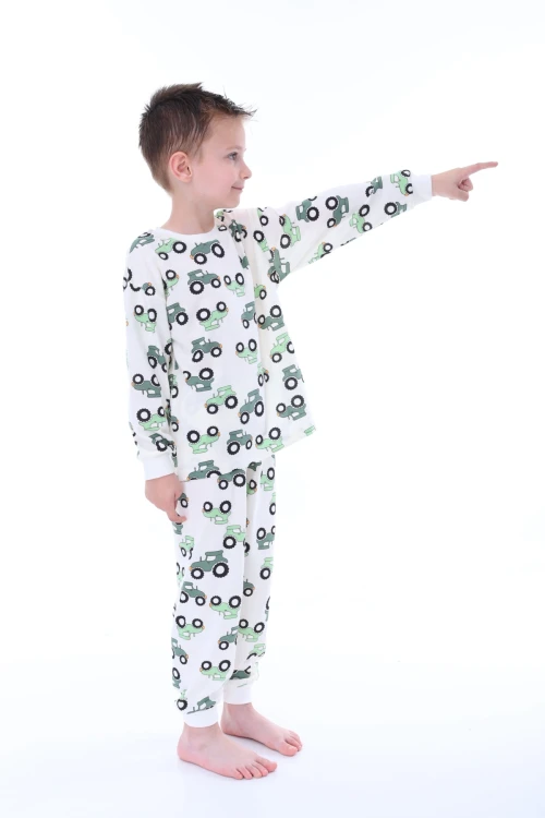 Traktör Desenli Erkek Çocuk Pijama Takımı 32217
