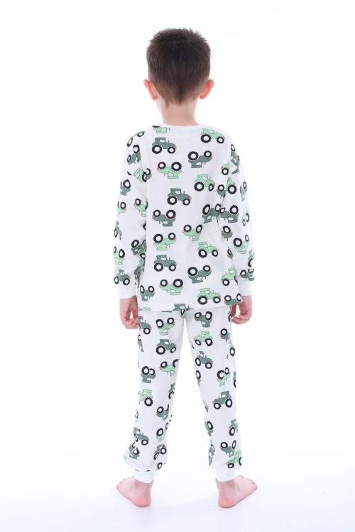 Traktör Desenli Erkek Çocuk Pijama Takımı 32217