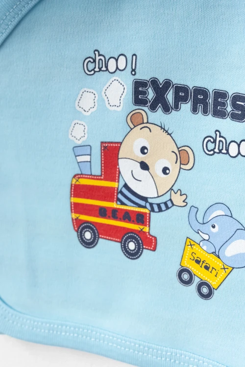 Tren Baskılı Erkek Bebek 5li Set 3001