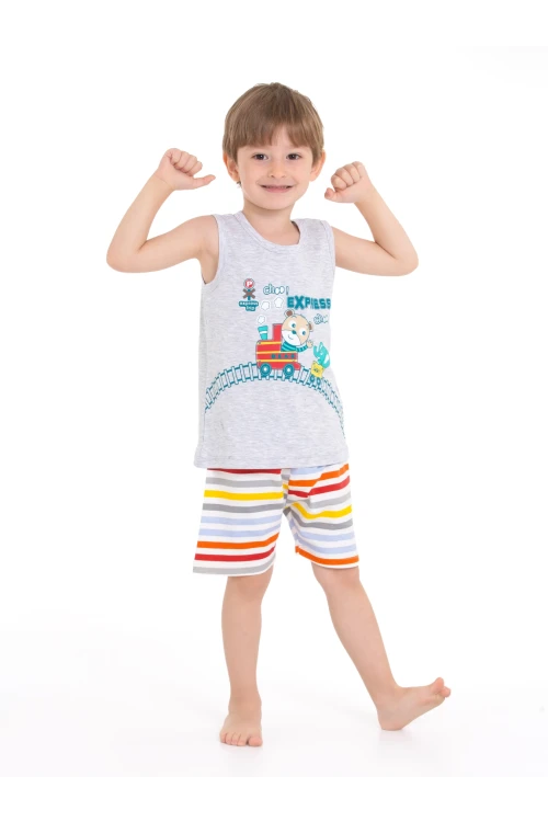 Tren Baskılı Şortlu Pijama Takım 54220