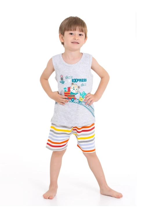 Tren Baskılı Şortlu Pijama Takım 54220