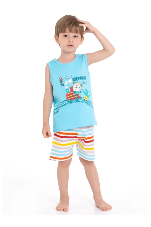 Tren Baskılı Şortlu Pijama Takım 54220