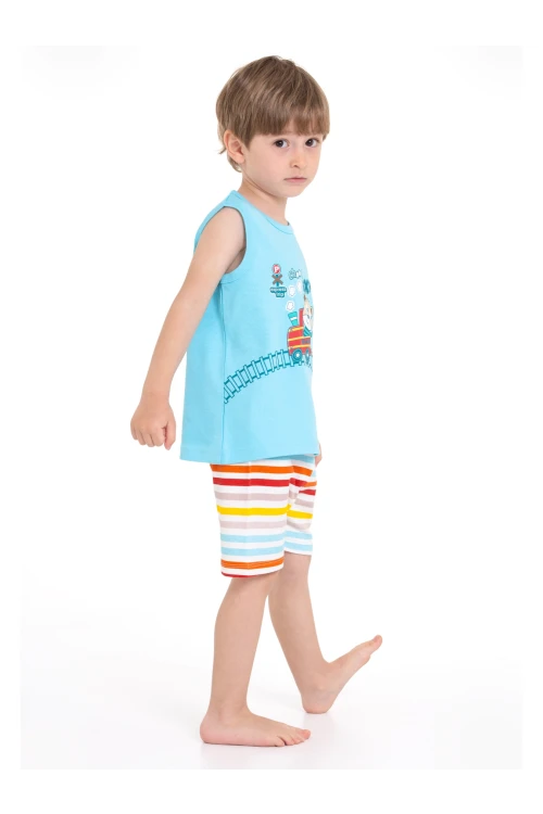 Tren Baskılı Şortlu Pijama Takım 54220