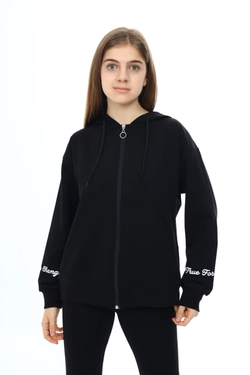 Tru For Baskılı Kız Hırka 7123