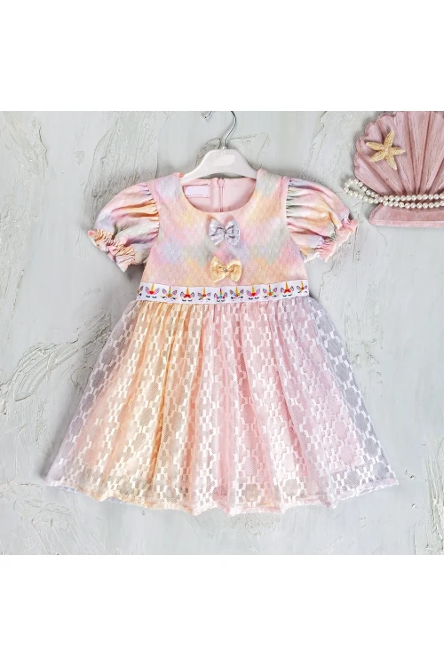 Tül Detaylı Elbise 23129