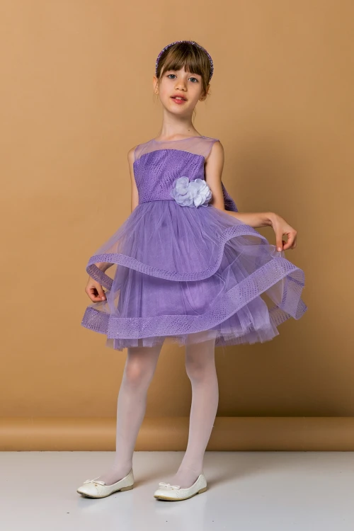 Tüllü Beli Fiyonklu Abiye 2206