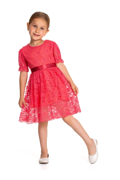 Tüllü Detaylı Elbise 73515