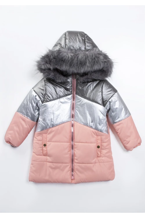 Üç Renkli Kız Çocuk Mont 22475