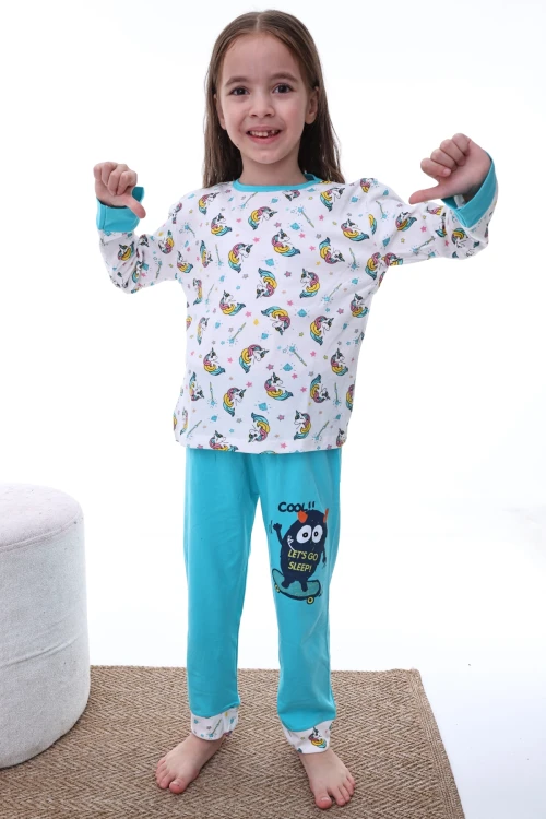 Unicorn Desenli Kız Pijama Takımı 2208