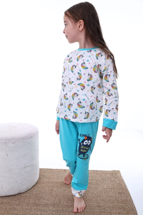 Unicorn Desenli Kız Pijama Takımı 2208