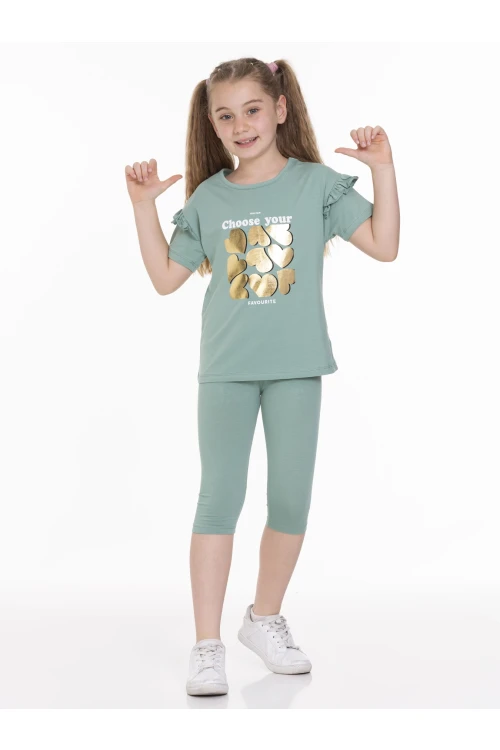 Varak Kalp Baskılı Taytlı Takım 63607